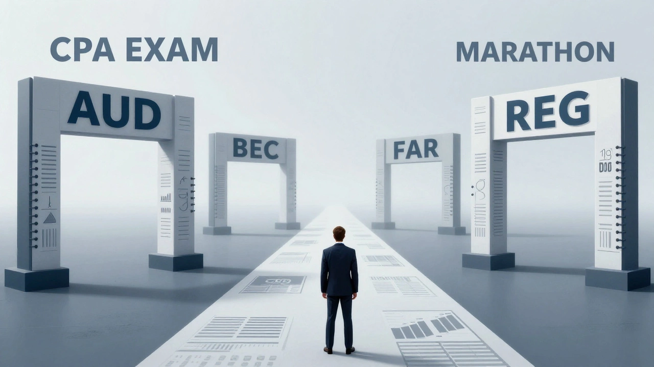 Accountant facing the multi-part CPA exam challenge