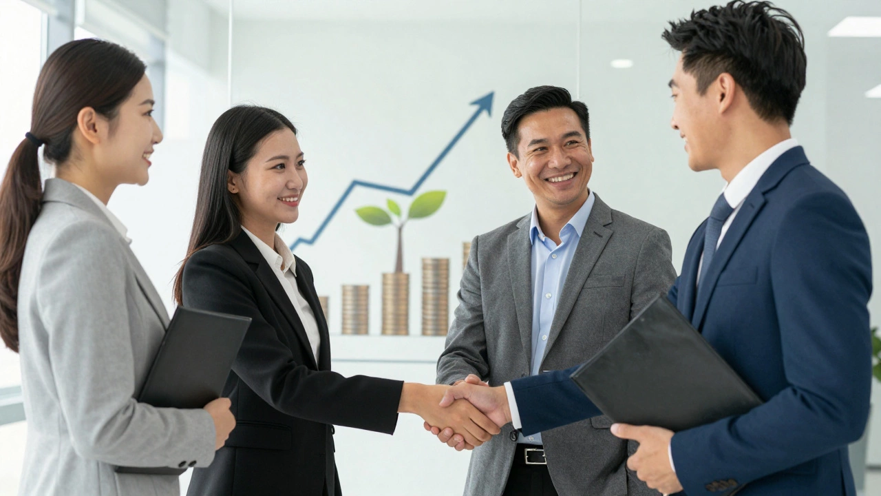Professionals celebrating MBA graduation and career ROI
