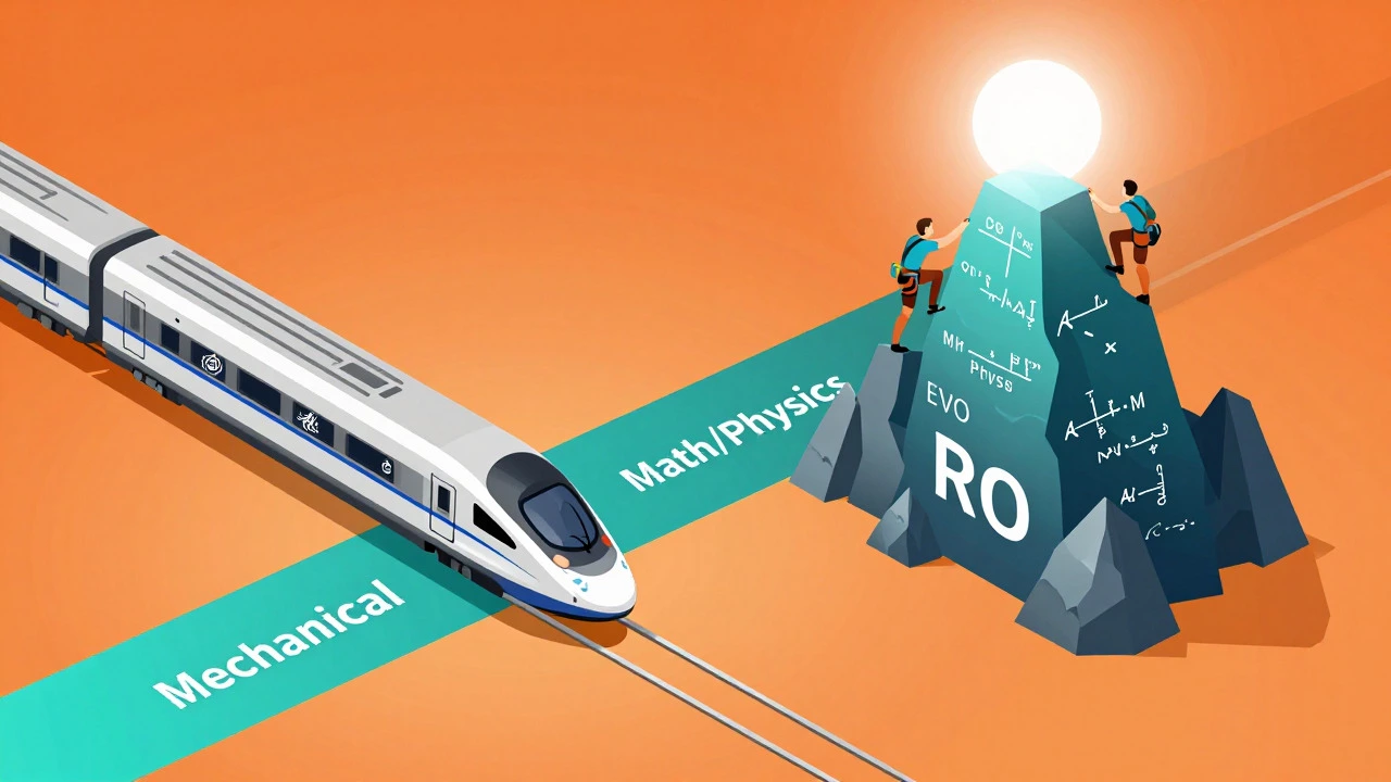 Split path showing mechanical engineering and math career routes
