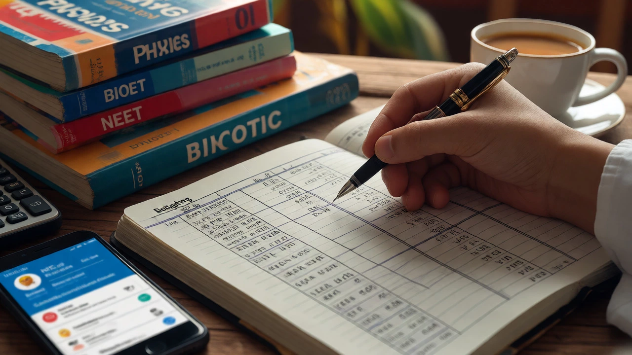 Study materials and financial notes for NEET coaching budget planning