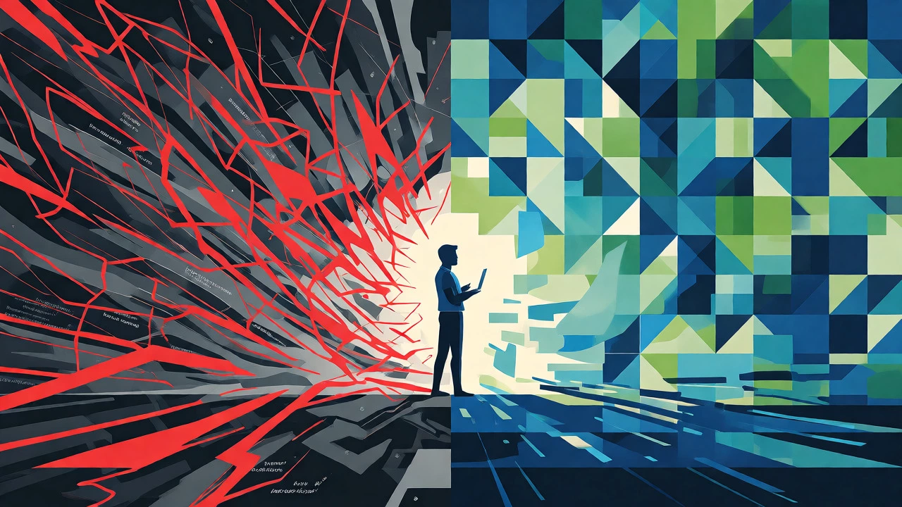Abstract art showing balance between coding stress and rewards