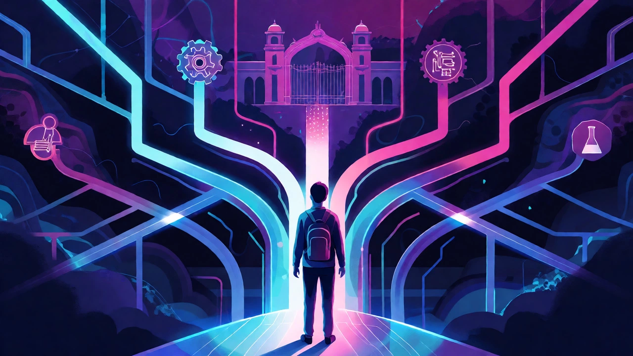 Abstract visualization of career paths and college choices for engineering